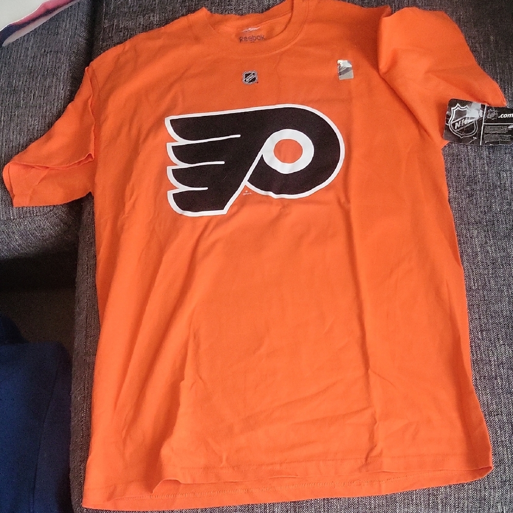 Mens Orange Reebok Philadelphia Flyers Jaromir Jagr Tshirt
